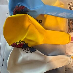Spider Man Kids Balloons Set - Blue, Yellow, White 10 of each color- 30 balloons